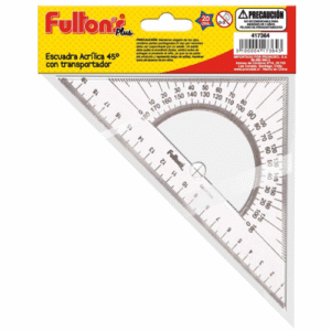 ESCUADRA ACRILICA BISELADA  20 CMS 45 GRADOS BOLSA  FULTONS