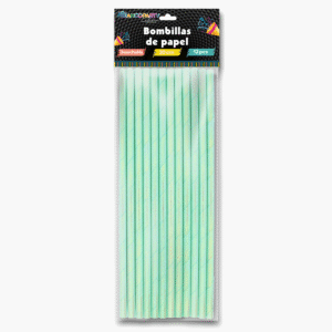 BOMBILLA DE PAPEL COLORES 12 PCS/20CM BIANCOPARTY
